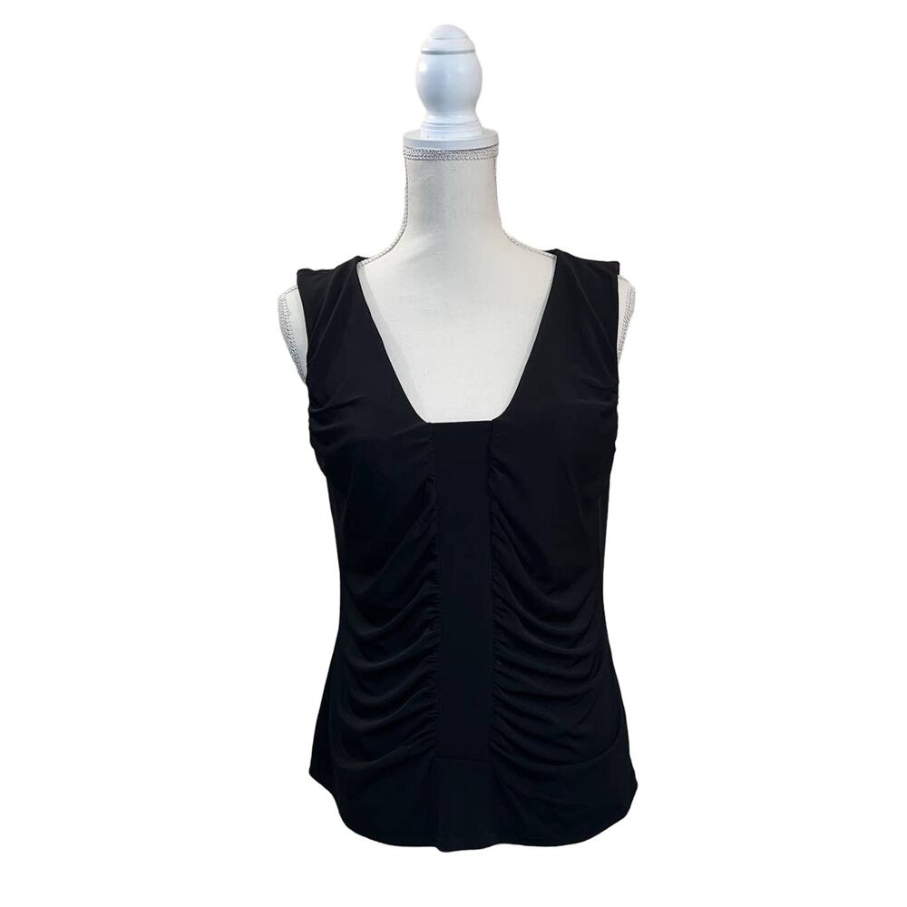 Nine West Womens Tank Top Drape Rouche Front Large